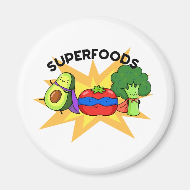 Superfood funny Vegetable Pun Magnet (Framsidan)
