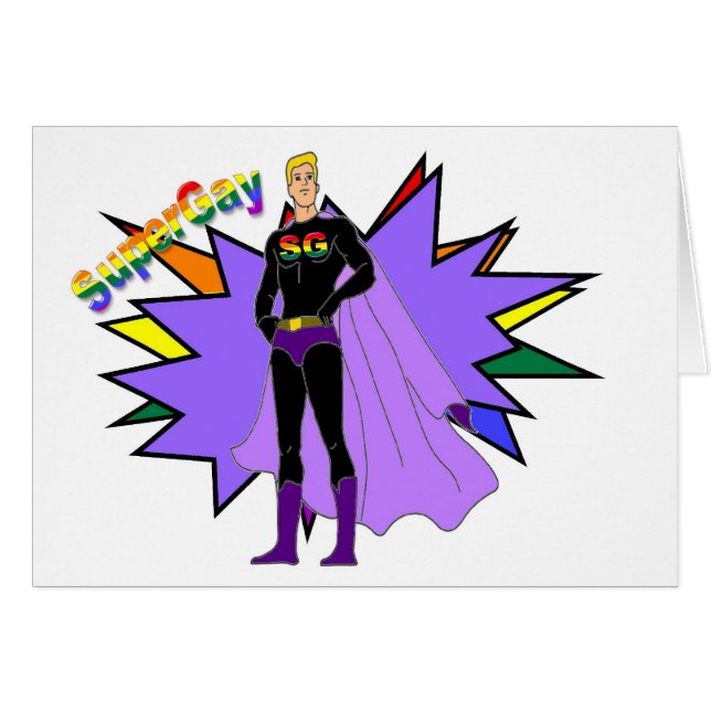 SuperGay! Hälsningskort (Framsidan Horizontal)
