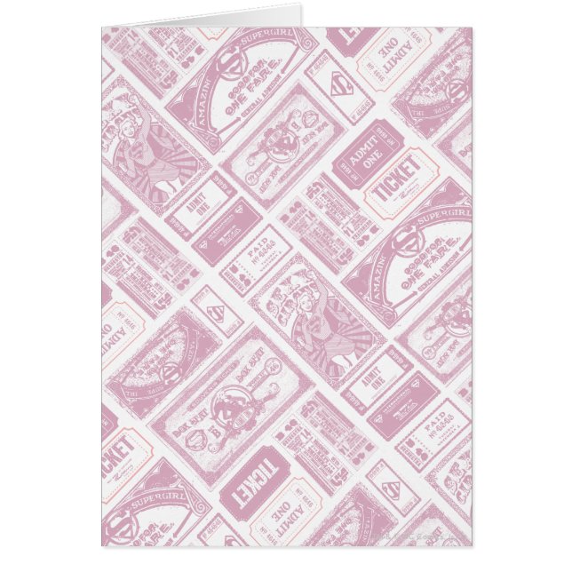 Supergirl Admit One Mönster Rosa Hälsningskort (Framsidan)