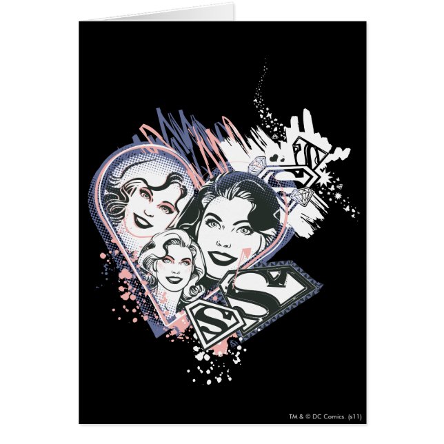 Supergirl Ansikte Collage Hälsningskort (Framsidan)