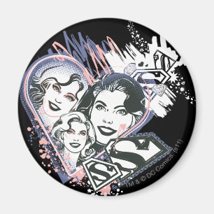 Supergirl Ansikte Collage Magnet
