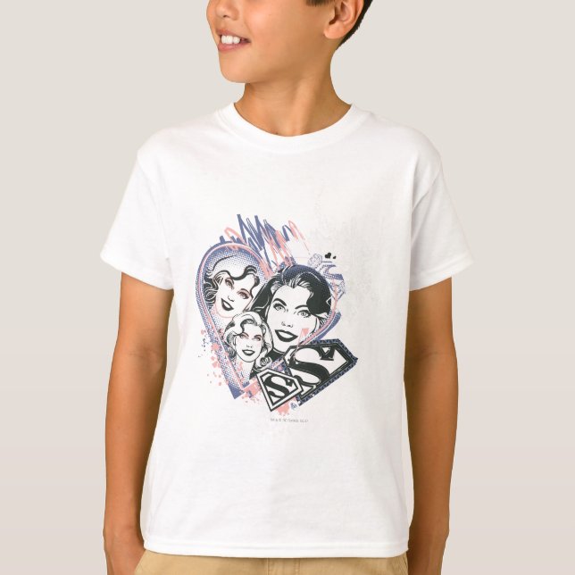 Supergirl Ansikte Collage T-shirt (Framsida)