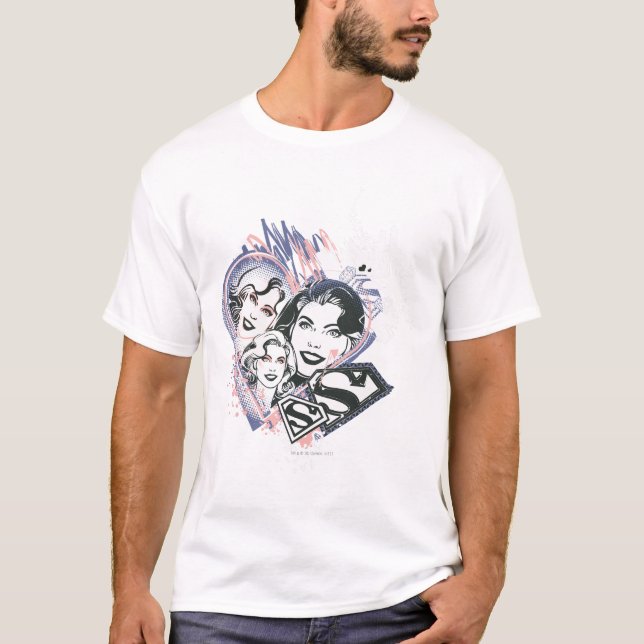 Supergirl Ansikte Collage T Shirt (Framsida)