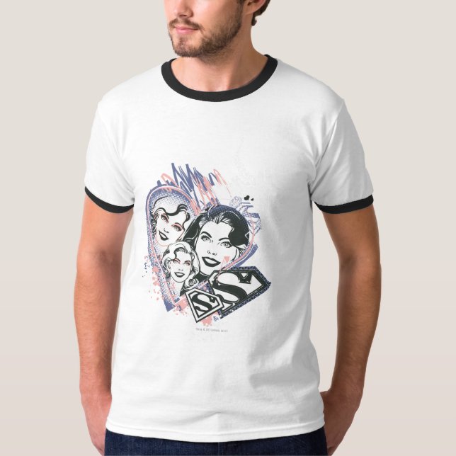 Supergirl Ansikte Collage Tee (Framsida)