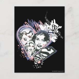 Supergirl Ansikte Collage Vykort