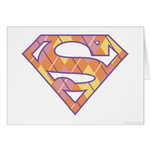 Supergirl Argyle Logotyp Hälsningskort