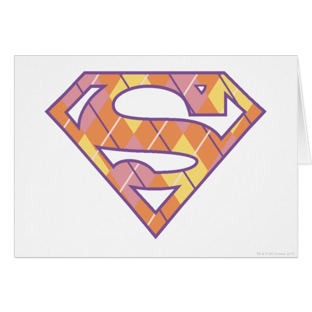 Supergirl Argyle Logotyp Hälsningskort (Framsidan Horizontal)