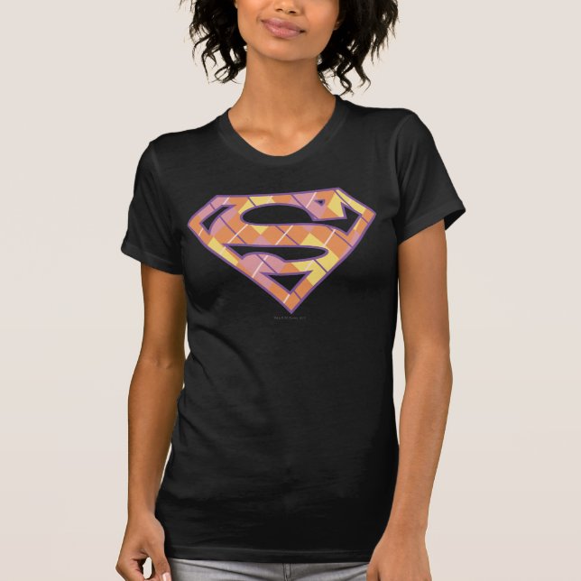 Supergirl Argyle Logotyp T Shirt (Framsida)