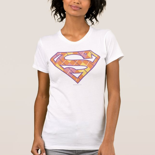Supergirl Argyle Logotyp Tee Shirt (Framsida)