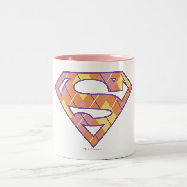 Supergirl Argyle Logotyp Två-Tonad Mugg (Center)