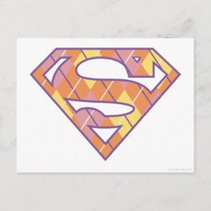 Supergirl Argyle Logotyp Vykort