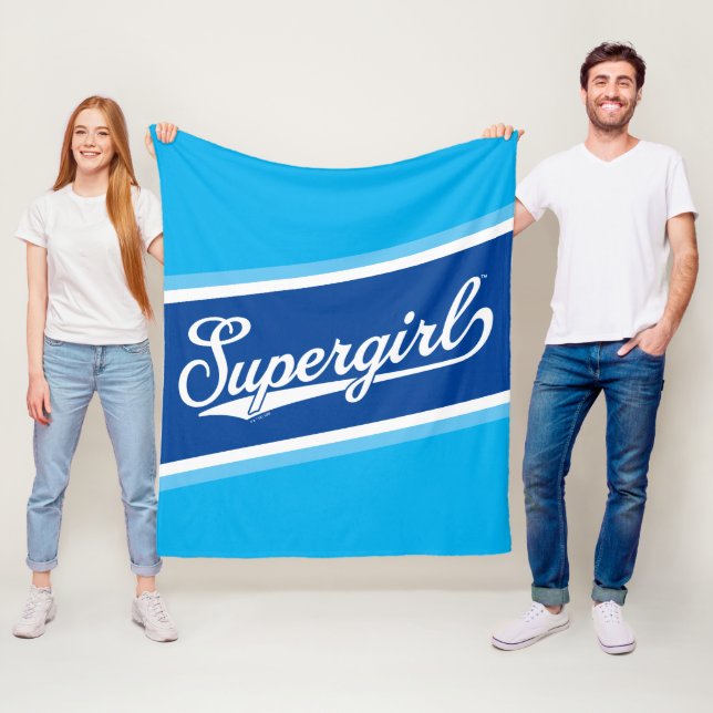 Supergirl Baseball All-Star Namn Logotyp Fleecefilt (På plats)