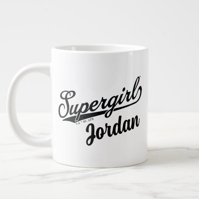 Supergirl Baseball All-Star Namn Logotyp Jumbo Mugg (Vänster)