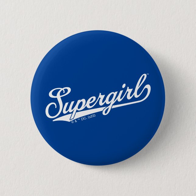 Supergirl Baseball All-Star Namn Logotyp Knapp (Framsida)