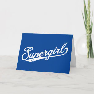 Supergirl Baseball All-Star Namn Logotyp Kort