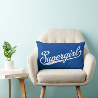 Supergirl Baseball All-Star Namn Logotyp Lumbarkudde
