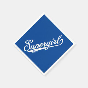 Supergirl Baseball All-Star Namn Logotyp Pappersservett