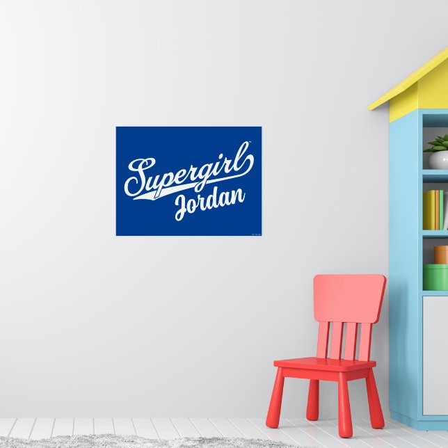 Supergirl Baseball All-Star Namn Logotyp Poster (Barnkammare 1)