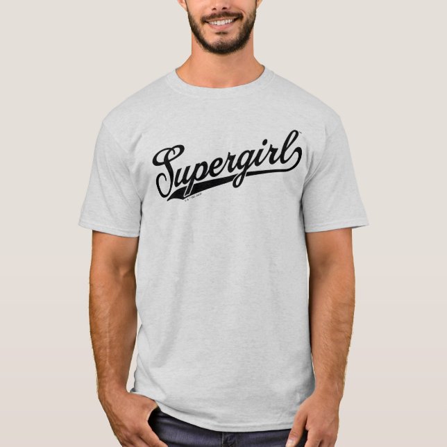 Supergirl Baseball All-Star Namn Logotyp T Shirt (Framsida)