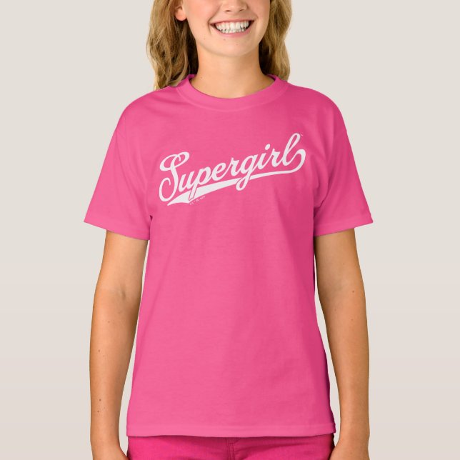 Supergirl Baseball All-Star Namn Logotyp T Shirt (Framsida)