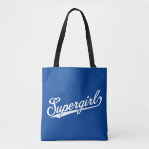 Supergirl Baseball All-Star Namn Logotyp Tygkasse