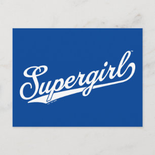 Supergirl Baseball All-Star Namn Logotyp Vykort