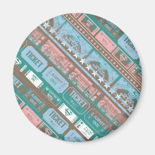 Supergirl Biljett Mönster Blue Magnet