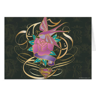 Supergirl Bird and Flower Hälsningskort