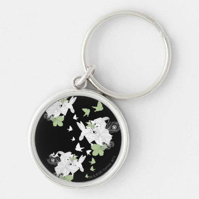 Supergirl Birds and Feathers Rund Silverfärgad Nyckelring (Framsidan)