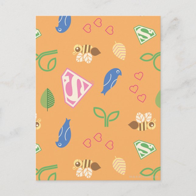 Supergirl Birds & Bees Orange Vykort (Framsida)