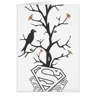 Supergirl Birds i Träd Hälsningskort