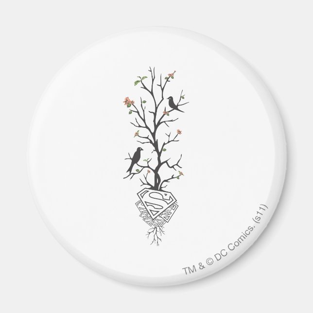Supergirl Birds i Träd Magnet (Framsidan)