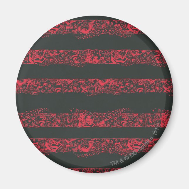 Supergirl Black and Red Line Mönster Magnet (Framsidan)