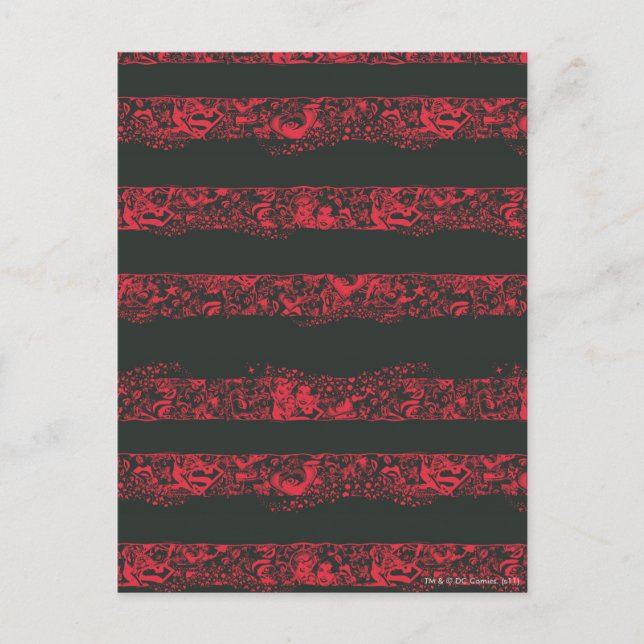 Supergirl Black and Red Line Mönster Vykort (Framsida)