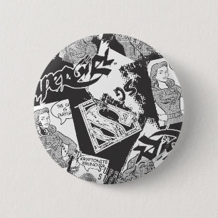 Supergirl Black and White Collage Knapp