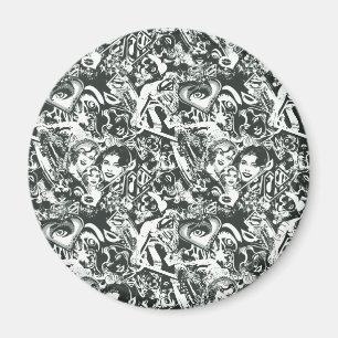 Supergirl Black and White Collage Magnet