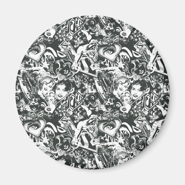 Supergirl Black and White Collage Magnet (Framsidan)
