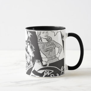 Supergirl Black and White Collage Mugg