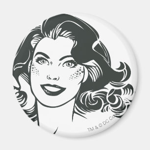 Supergirl Black and White Teckning 2 Magnet