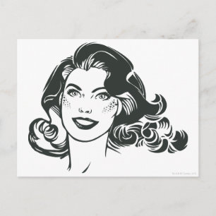 Supergirl Black and White Teckning 2 Vykort