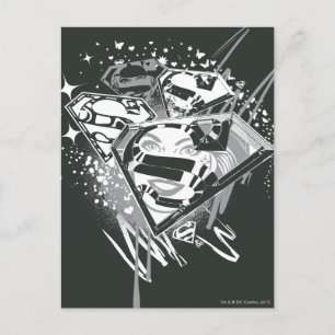 Supergirl Black and White Vykort