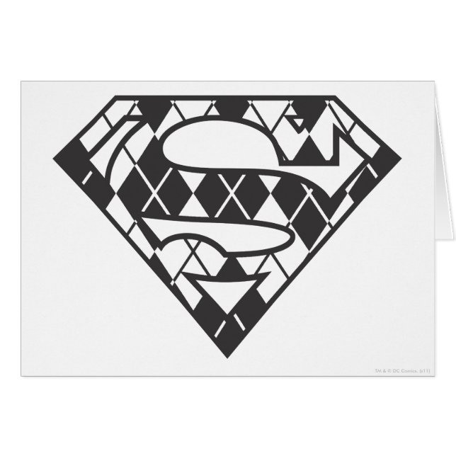 Supergirl Black Argyle Logotyp Hälsningskort (Framsidan Horizontal)