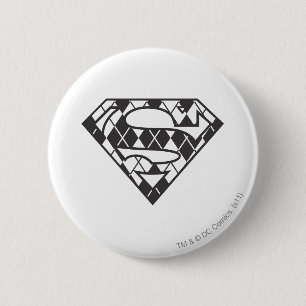 Supergirl Black Argyle Logotyp Knapp