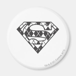 Supergirl Black Argyle Logotyp Magnet