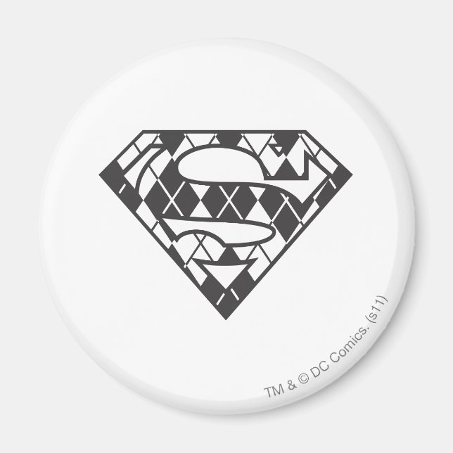 Supergirl Black Argyle Logotyp Magnet (Framsidan)