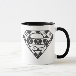 Supergirl Black Argyle Logotyp Mugg