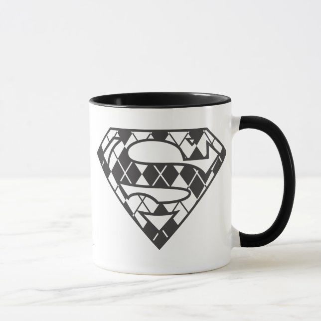 Supergirl Black Argyle Logotyp Mugg (Höger)