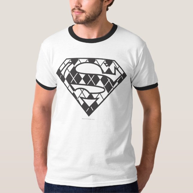 Supergirl Black Argyle Logotyp Tee (Framsida)