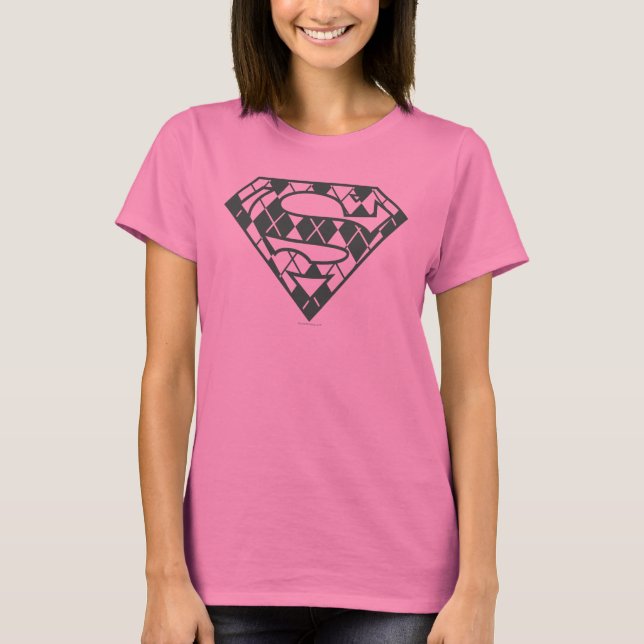 Supergirl Black Argyle Logotyp Tröja (Framsida)