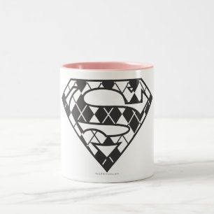 Supergirl Black Argyle Logotyp Två-Tonad Mugg